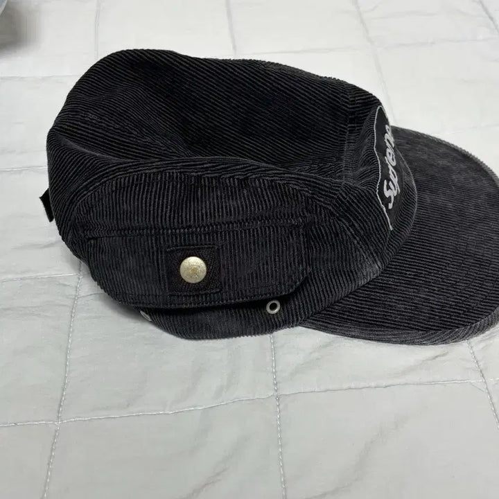 [BUNJANG] Supreme Corduroy Pocket Camp Cap Black / 슈프림 코듀로이 포켓 캠프캡 블랙