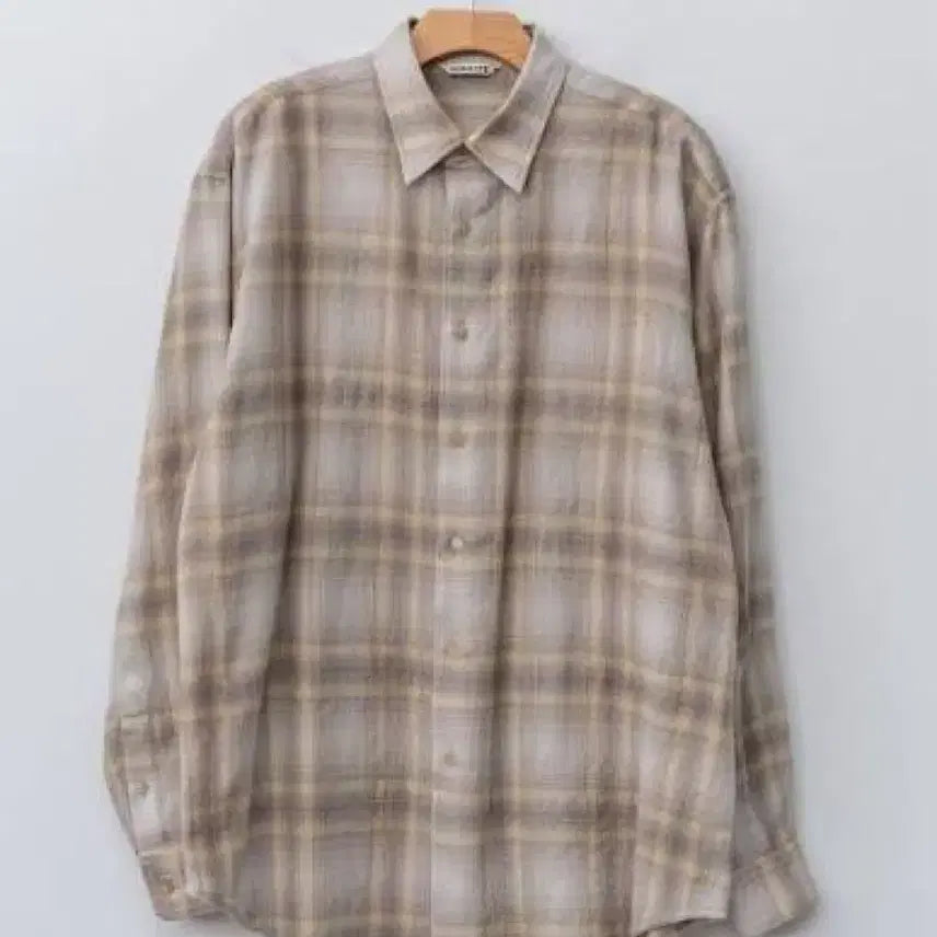 [BUNJANG] Auralee Airy Wool Check Shirt / [4] 오라리 에어리울 체크셔츠