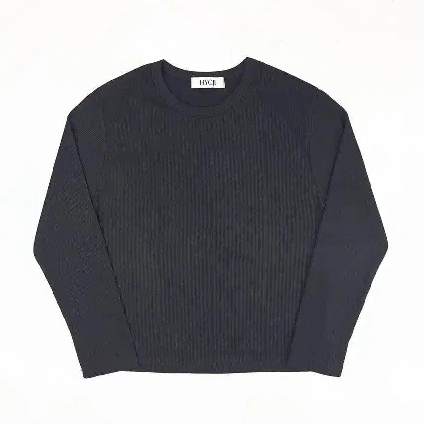 [BUNJANG] Hyoji Ribbed Round Crop T-shirt / 효지 25 FW 리브드 골지 라운드 크롭 티셔츠