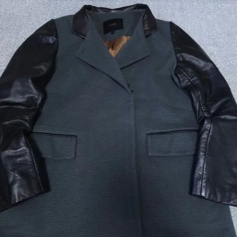 [BUNJANG] Maje Leather Coat Jacket / [2] 마쥬 양가죽 코트 자켓