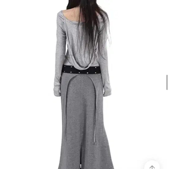 [BUNJANG] Chicwin Off-Shoulder Wrap Hooded Top Charcoal / 에이블리 지그재그 시크윈 오프숄더 랩 후드티 챠콜