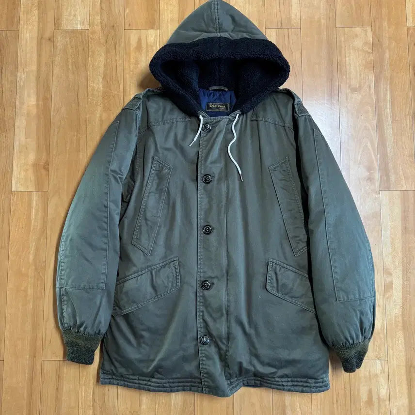 [BUNJANG] DIAPVINE B9 Parka Jacket - Khaki/Black L / 디아프바인 B9 파카 자켓 카키/블랙 L