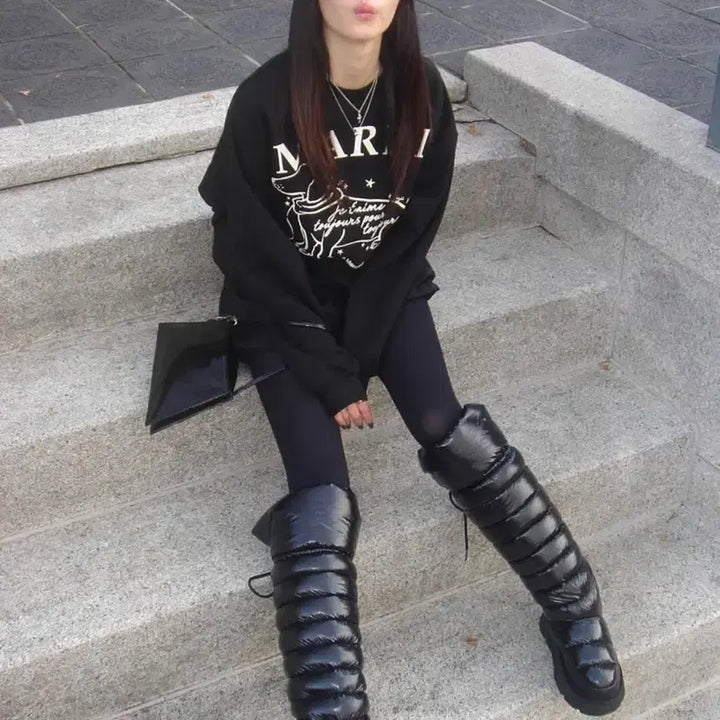 [BUNJANG] Mardi Mercredi Padding Long Boots / 새제품_ 마르디메크르디 패딩부츠 240
