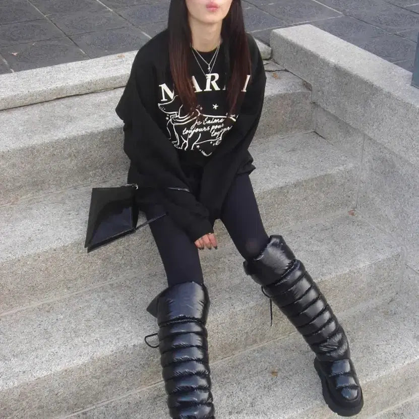 [BUNJANG] Mardi Mercredi Padding Long Boots / 새제품_ 마르디메크르디 패딩부츠 240