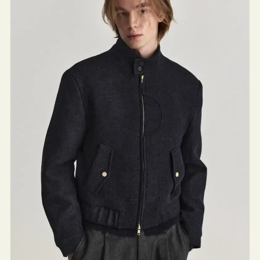 [BUNJANG] Waveeys Arc Cut Harrington Jacket - Navy / 2사이즈)웨이비니스 Arc Cut Harrington Jacket