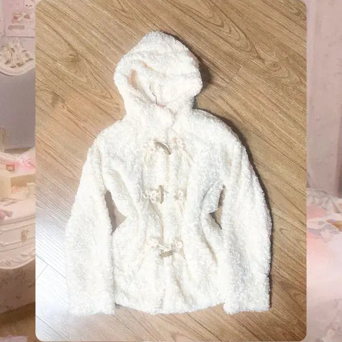 [BUNJANG] Vintage Fur Duffle Coat / 빈티지 퍼 떡코 더플 코트 히메갸루 로걀 라떼 리즈리사깔 헤이세이 모리걸