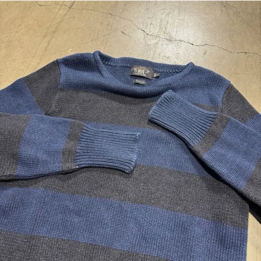 [BUNJANG] RRL Indigo Stripe Knit Sweater / RRL 인디고 스트라이프 니트