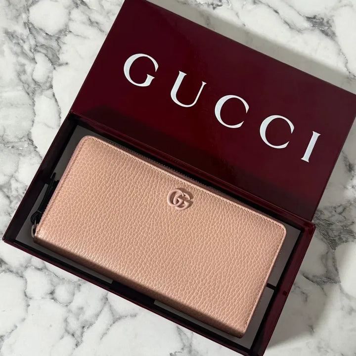 [BUNJANG] Gucci GG Marmont Pink Zip Long Wallet / [새상품] 구찌 GG 마몽 핑크 지퍼 장지갑