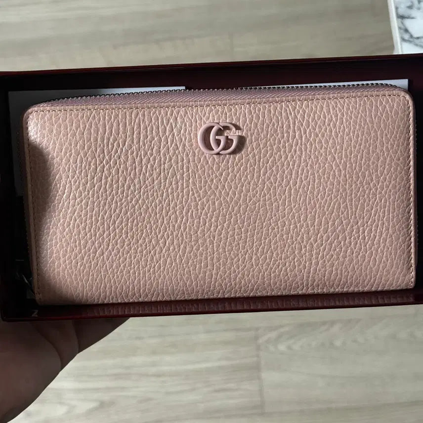 [BUNJANG] Gucci GG Marmont Pink Zip Long Wallet / [새상품] 구찌 GG 마몽 핑크 지퍼 장지갑