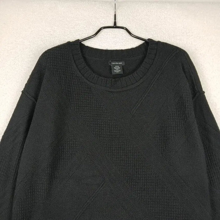[BUNJANG] Calvin Klein Women's Pattern Knit Sweater (S) / 캘빈클라인 여성 블랙 패턴 니트 스웨터(S)