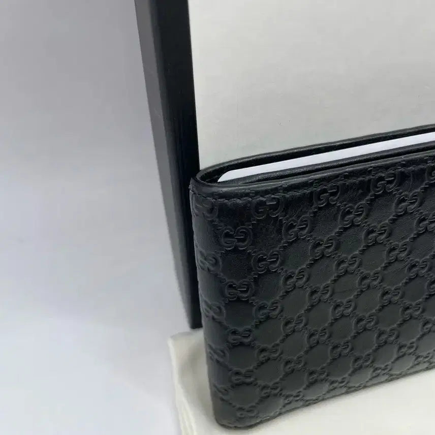 [BUNJANG] Gucci Microguccissima Bi-fold Wallet Black / 구찌 마이크로시마 반지갑 블랙