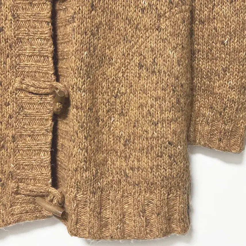 [BUNJANG] Vintage Tteokbokki Button Hooded Mohair Wool Long Cardigan / 일본빈티지 떡볶이단추 후드 모헤어울니트 롱가디건 머스터드 모리걸하구미룩