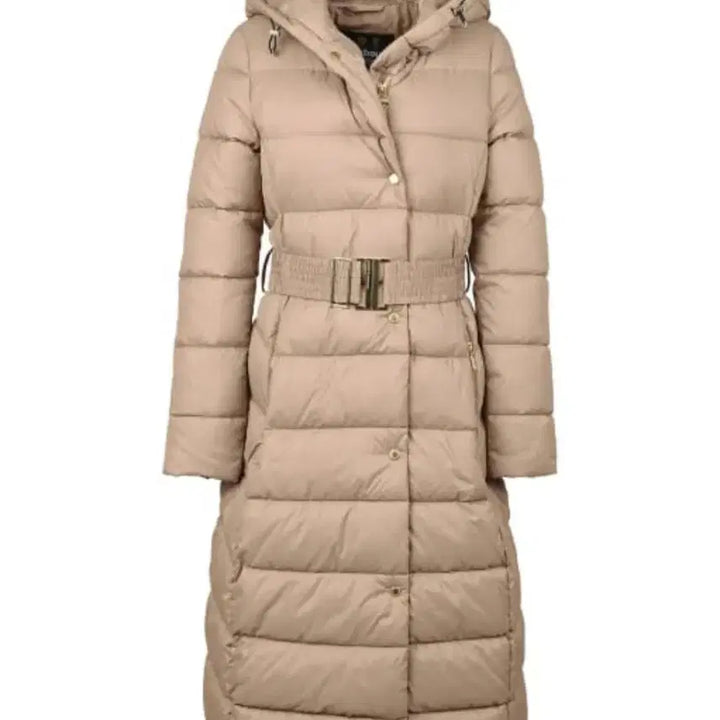 [BUNJANG] Barbour Quilted Long Padded Jacket Beige / 바버 퀄팅 롱패딩 베이지