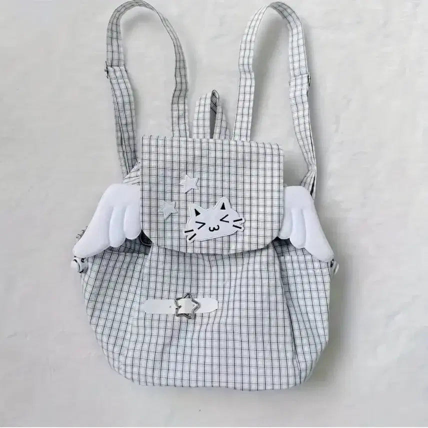 [SOLD OUT] y2k 나일론 스트링 미니 백팩 날개 큐트