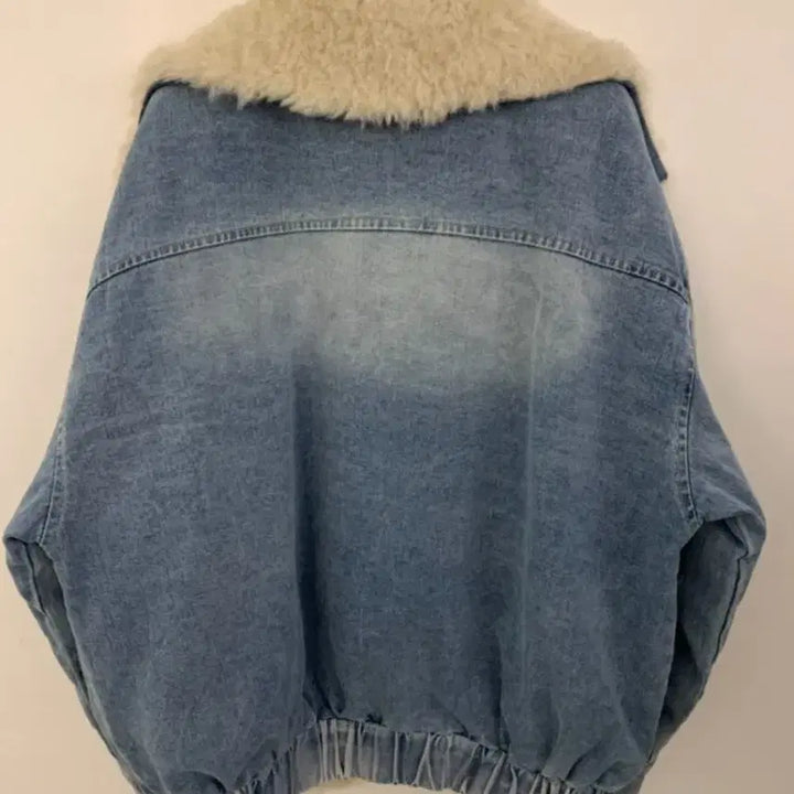 [BUNJANG] Unbranded Duck Down Denim Jacket / 양털카라 덕다운 데님자켓
