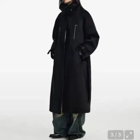 [BUNJANG] Weseemlab Zipper Long Wool Coat Black / (새상품)위세임랩 지퍼 롱 울 코트 블랙