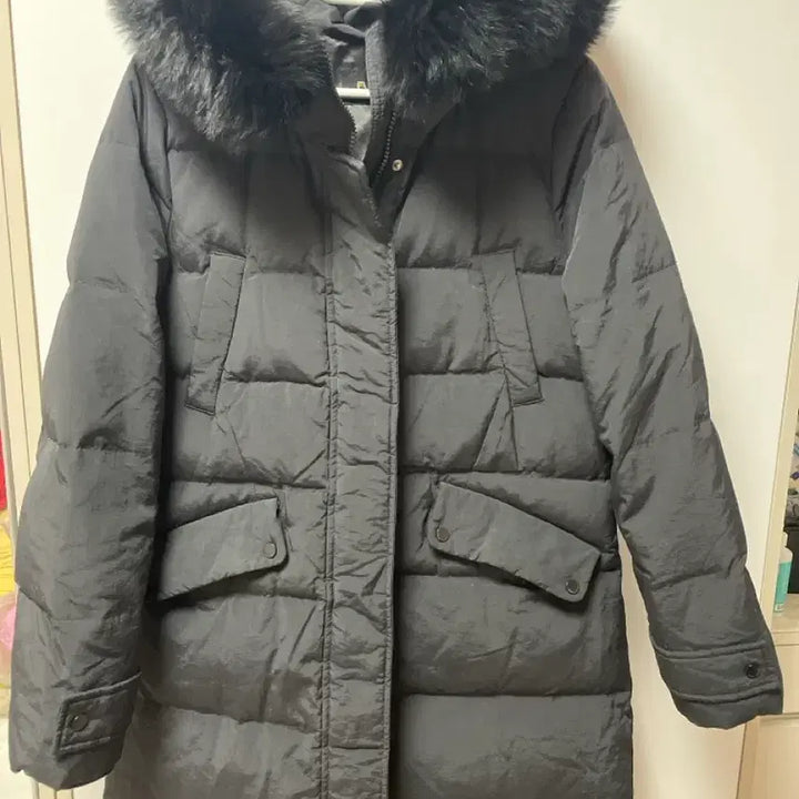 [BUNJANG] Zishen Black Fox Fur Goose Down Long Padded Coat / 지센 폭스퍼 블랙 구스 롱패딩