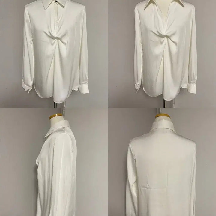 [BUNJANG] Silk Twist Blouse (Gray) / (공장재고정리/이염상품)실크 꼬임 블라우스 아이보리,그레이