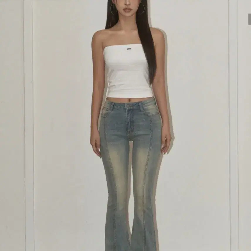 [BUNJANG] Kaki Point Washed Bootcut Jeans L / 카키포인트 워시드 부츠컷 블루 L