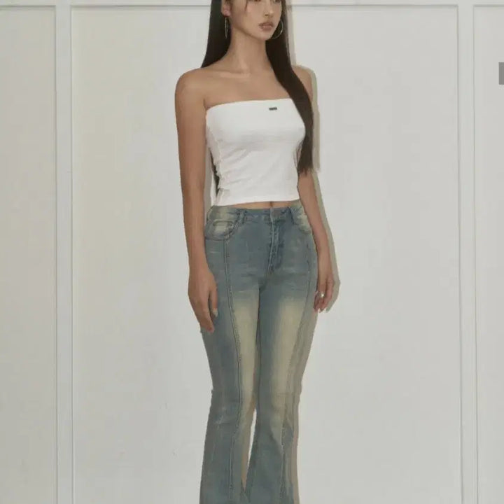 [BUNJANG] Kaki Point Washed Bootcut Jeans L / 카키포인트 워시드 부츠컷 블루 L