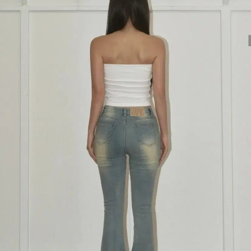[BUNJANG] Kaki Point Washed Bootcut Jeans L / 카키포인트 워시드 부츠컷 블루 L