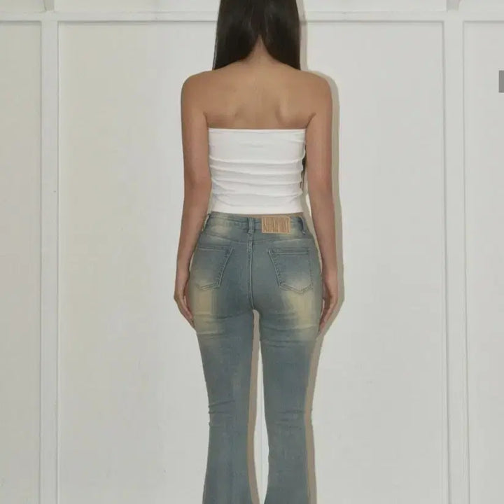 [BUNJANG] Kaki Point Washed Bootcut Jeans L / 카키포인트 워시드 부츠컷 블루 L