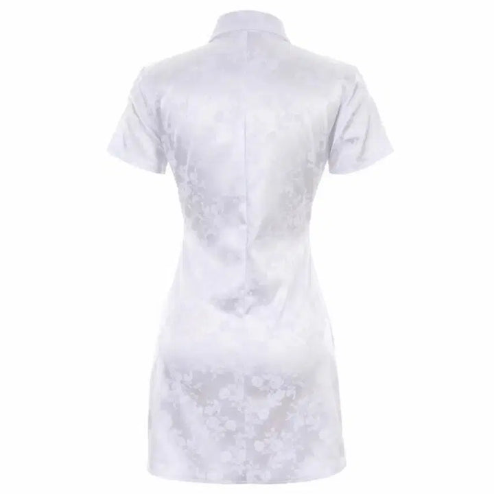 [BUNJANG] WSC Archive White Jacquard Shirt Mini Dress / [free/착샷O] WSC 아카이브 화이트 자카드 셔츠 반팔 미니 원피스