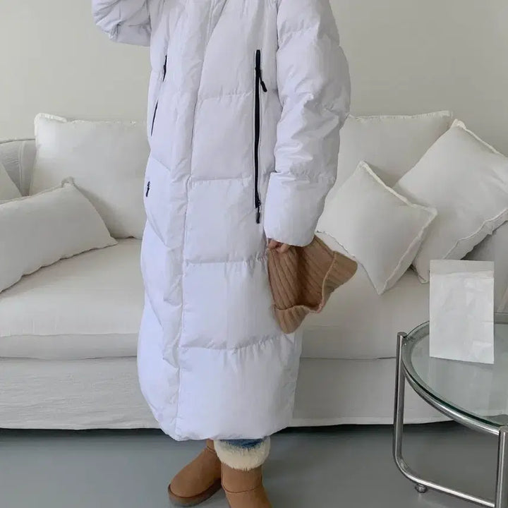 [SOLD OUT] 화이트 롱패딩 남여공용 덕다운