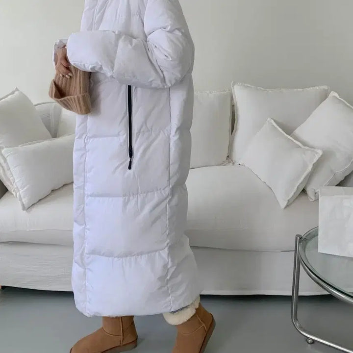 [SOLD OUT] 화이트 롱패딩 남여공용 덕다운