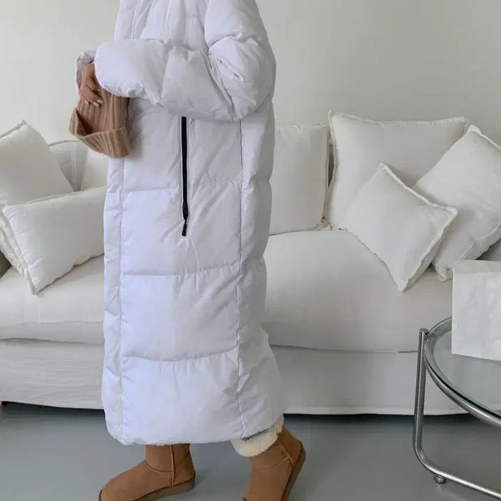 [SOLD OUT] 화이트 롱패딩 남여공용 덕다운