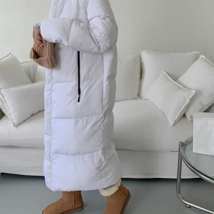[SOLD OUT] 화이트 롱패딩 남여공용 덕다운