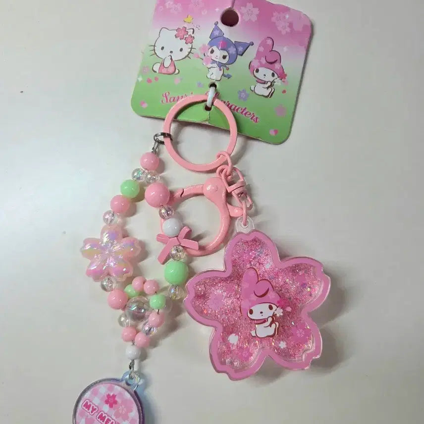 [BUNJANG] Sanrio My Melody Flower Water Keyring / 산리오 마이멜로디 플라워 워터키링