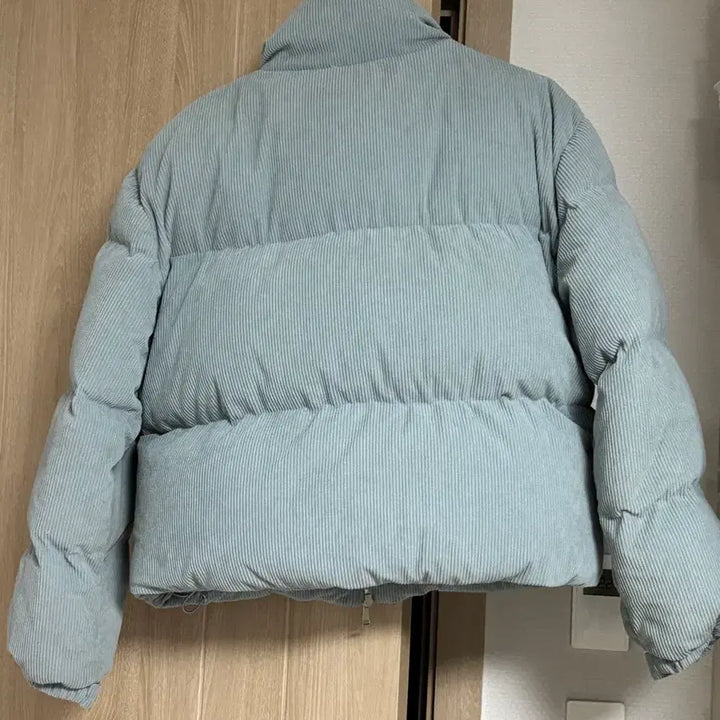 [BUNJANG] Moncler Corduroy Short Padded Jacket Light Blue / 몽클레어 코듀로이 숏패딩 라이트블루