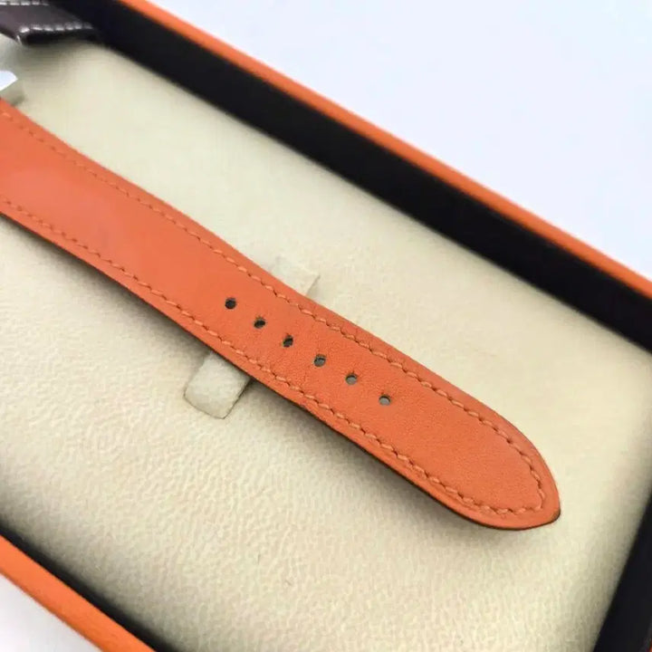 [BUNJANG] Hermes HH1.210 H Hour 21mm Quartz Watch / 에르메스 HH1.210 H아워 21MM 은장 쿼츠 오렌지 가죽밴드 시계