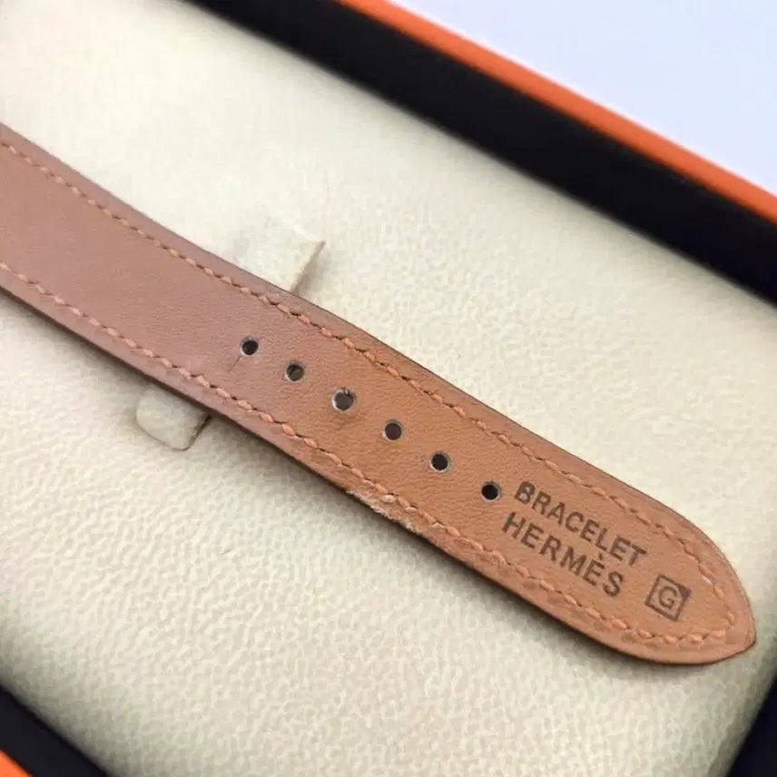 [BUNJANG] Hermes HH1.210 H Hour 21mm Quartz Watch / 에르메스 HH1.210 H아워 21MM 은장 쿼츠 오렌지 가죽밴드 시계