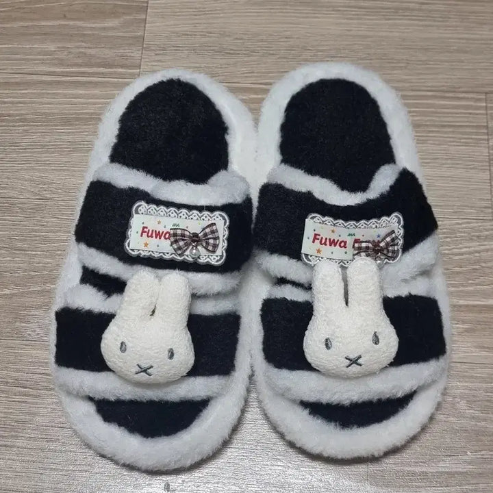 [BUNJANG] Rabbit Fur Slippers 240-245 / 토끼 여성 털슬리퍼 240~245