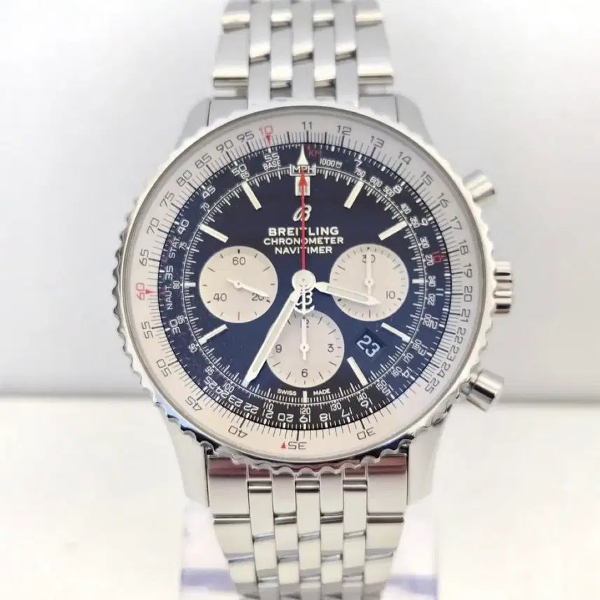 [BUNJANG] BREITLING Navitimer 46MM Chronograph Steel Watch / 브라이틀링 AB0127 네비타이머 46MM 시스루백 스틸 남성용 시계