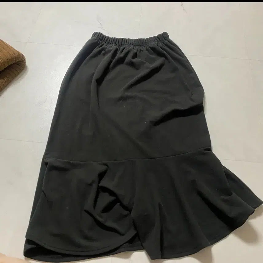 [BUNJANG] Mermaid Long Skirt (Black/Gray) Bundle Set / 넉넉사이즈) 머메이드 롱 스커트 (블랙/그레이) 2장 일괄