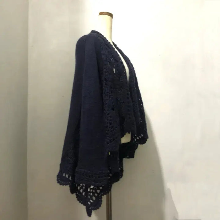 [BUNJANG] enc Navy Cape Knit Cardigan / enc 네이비 케이프 니트 가디건 빈티지