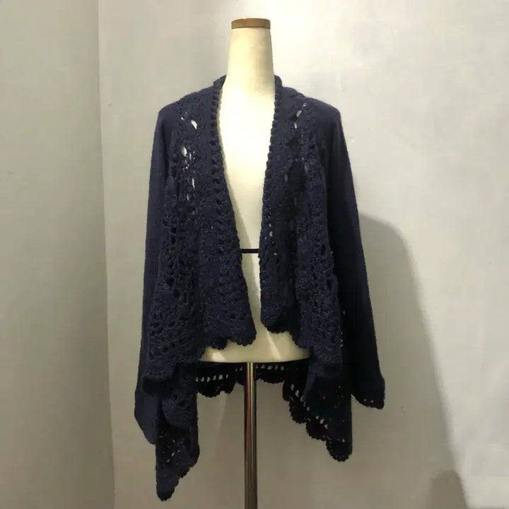 [BUNJANG] enc Navy Cape Knit Cardigan / enc 네이비 케이프 니트 가디건 빈티지