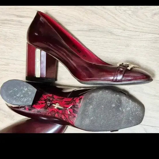 [BUNJANG] Cesare Paciotti Leather Heels, Burgundy / 이태리 체사레파치오티 구두 37(240)