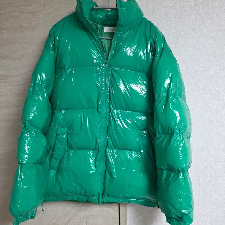 [BUNJANG] Unisex Oversized Padded Jacket (Deep Green) / 포인트 컬러 딥그린 유광 패딩 / 공용오버핏 미착용 새제품