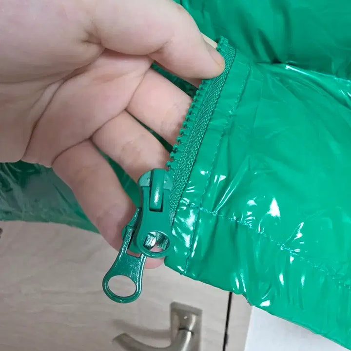 [BUNJANG] Unisex Oversized Padded Jacket (Deep Green) / 포인트 컬러 딥그린 유광 패딩 / 공용오버핏 미착용 새제품