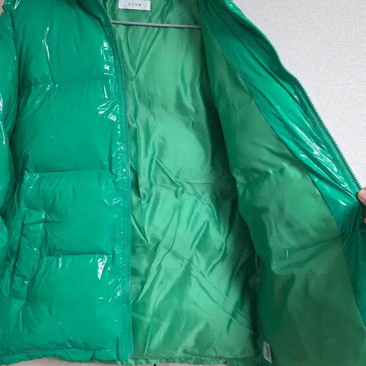 [BUNJANG] Unisex Oversized Padded Jacket (Deep Green) / 포인트 컬러 딥그린 유광 패딩 / 공용오버핏 미착용 새제품