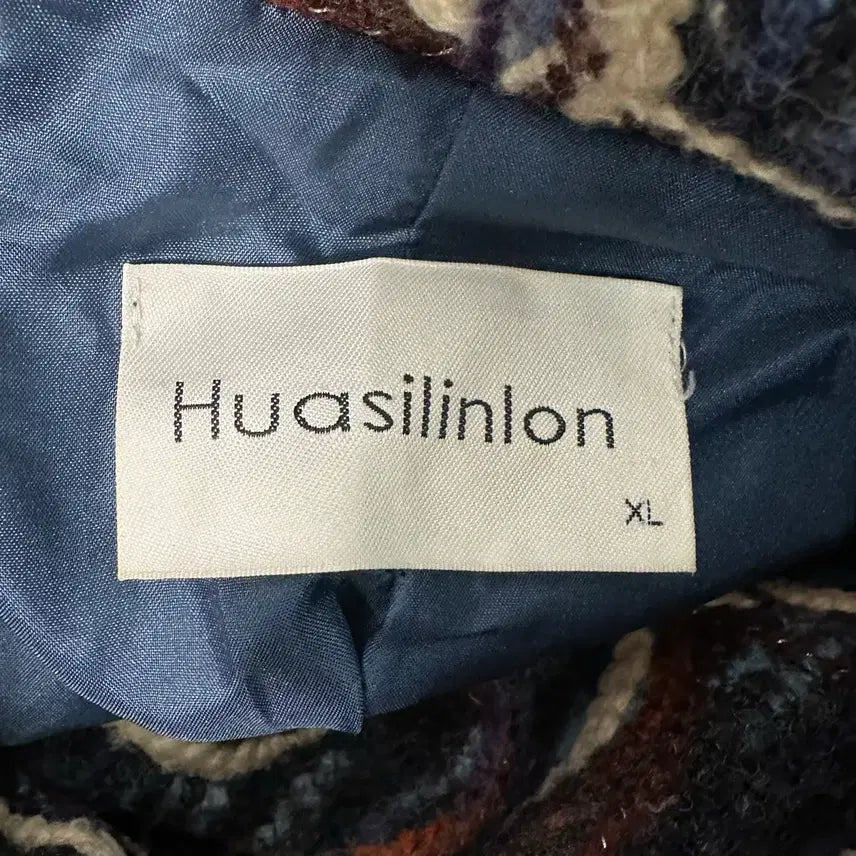 [BUNJANG] Retro Pattern Half Coat Brown XL / [XL/66~77] 레트로 패턴 하프 코트 브라운