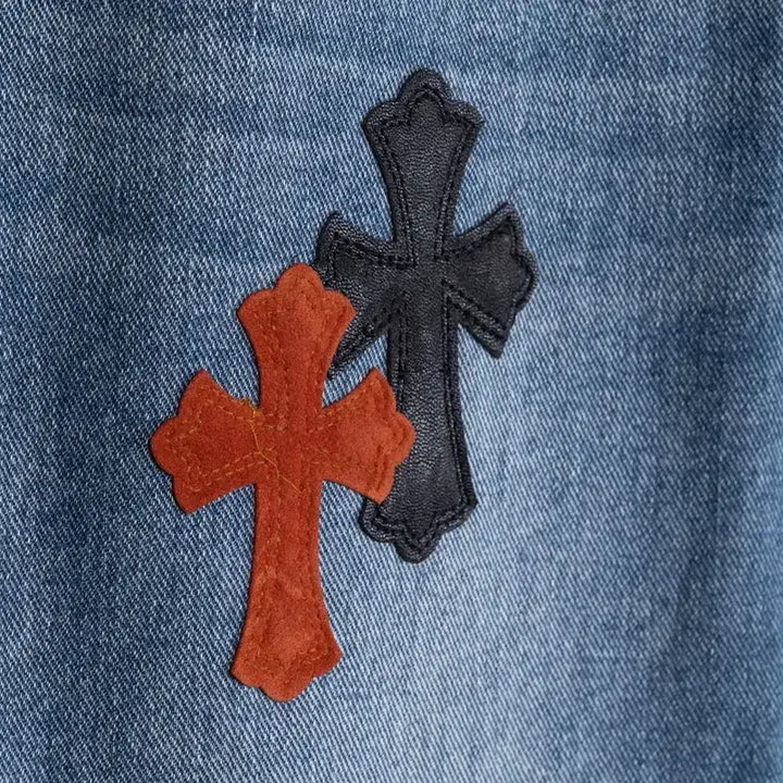 [BUNJANG] Chrome Hearts Denim Jeans / 크롬하츠 청바지 남성 십자로고 레드로고 데님 사계절용