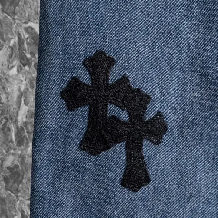 [BUNJANG] Chrome Hearts Denim Jeans / 크롬하츠 청바지 남성 십자로고 레드로고 데님 사계절용