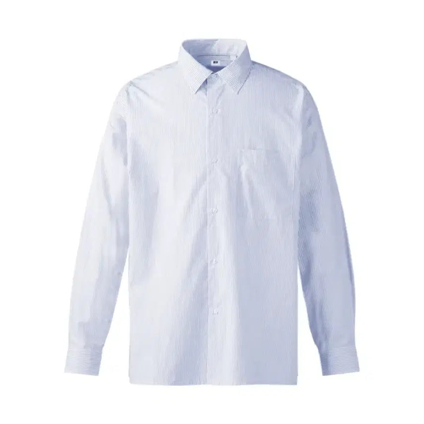 [BUNJANG] Uniqlo C Broad Stripe Shirt Blue / 유니클로 C 브로드 스트라이프 셔츠 블루