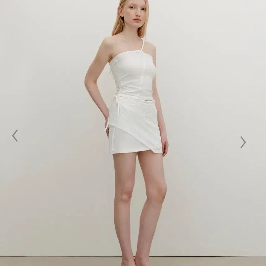 [BUNJANG] YUSE Layered Mini Skirt - Ivory - M / 새제품_ YUSE  미니 스커트 M사이즈