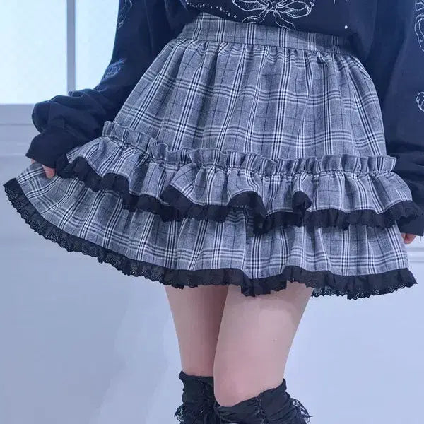 [BUNJANG] Whinny Lululala Checkered Skirt / Whinny 화이니 텐션 업 룰루랄라 스커트